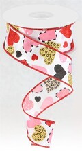Valentine Hearts  Wired Ribbon By the Roll 1.5" x 10 Yards RGC178927