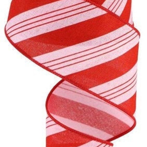 Cinta con alambre de rayas diagonales por rollo 2.5" x 10 yardas RGC173115