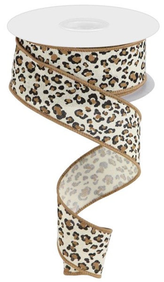 Mini Leopard Wired Ribbon by the Roll 1.5
