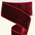 Burgundy Velvet Ribbon Christmas Satin Backed Wired Ribbon 2.5" x 10 Yards RGE165905
