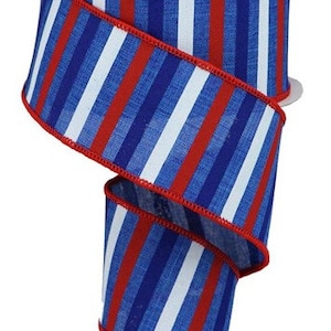 Cinta con alambre de rayas patrióticas (rollo de 6,35 cm x 9,5 m) RGA120525