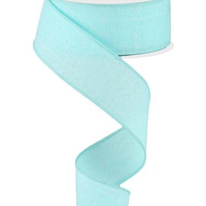 Ice Blue Royal Burlap  Wired Ribbon By the Roll 1.5&quot; x 10 Yards RG1278RM