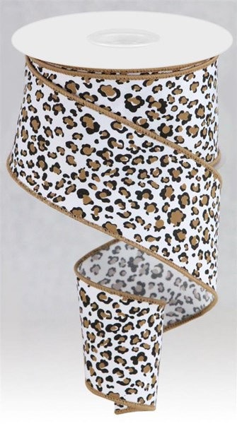 Mini Leopard Wired Ribbon by the Roll 2.5