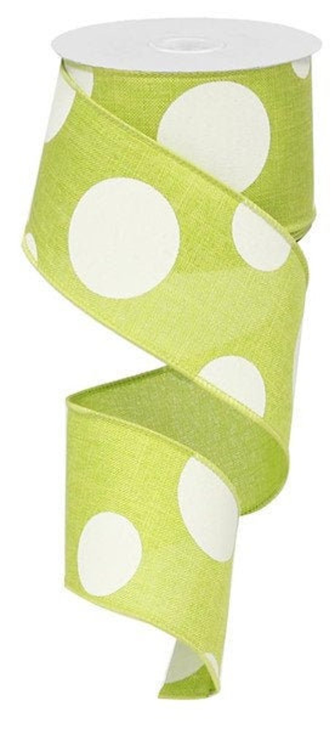 ★TEMPERATE★【新品、未使用】LAURA RIBBON Polka Dot Wired Ribbon by the Roll 2.5