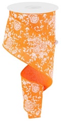 Mini Rose Floral  Wired Ribbon By the Roll 2.5
