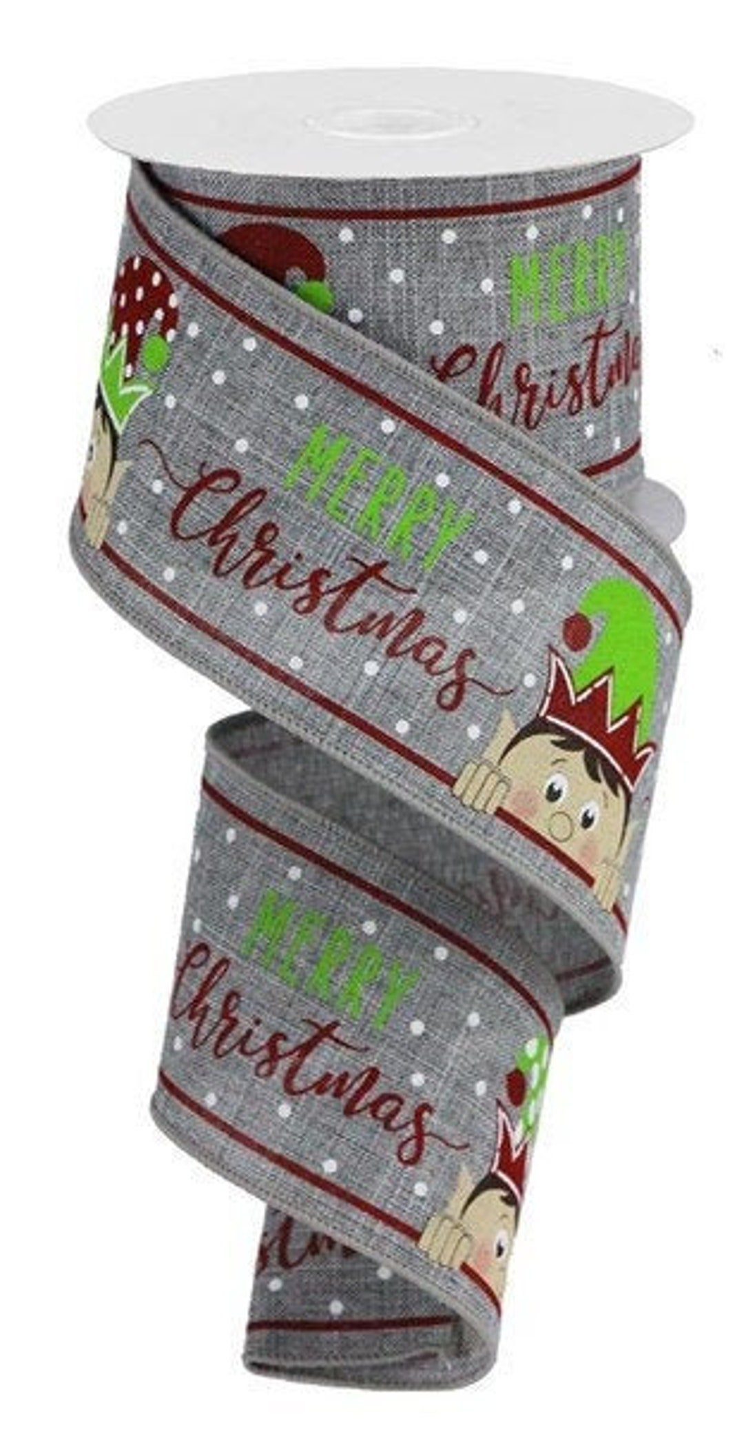 Elf Christmas Wired Ribbon by the Roll 2.5