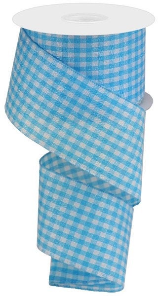Blue and White Gingham Ribbon (large roll)
