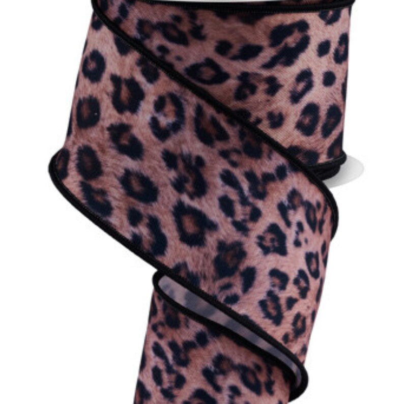 Leopard Print Wired Ribbon by the Roll 2.5