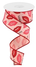 Lips XOXO  Wired Ribbon By the Roll 1.5" x 10 Yards RGC174121