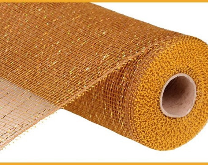 Gold/brown W/ Laser Gold Foil Deco Mesh 10.25 X 10 Yards RE130163 Etsy