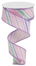 Pastel Stripe Wired Ribbon By the Roll 1.5" X 10 YARD ROLL RGB132215