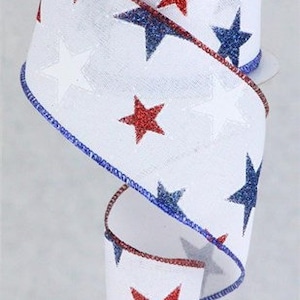 Cinta con alambre y estrellas brillantes (rollo de 6,35 cm x 9,5 m) RG0165827