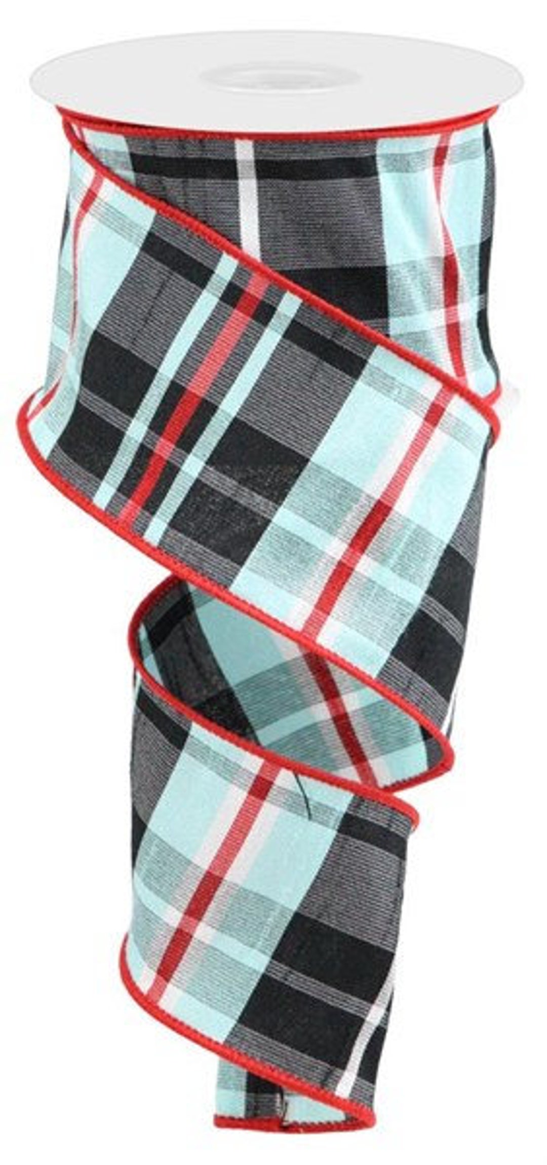 Faux Dupioni Plaid Wired Ribbon by the Roll 2.5 Faux Dupioni Plaid Wired Ribbon by the Roll 2.5