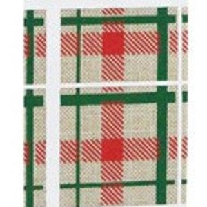 Printed Plaid  Wired Ribbon By the Roll 2.5&quot; x 10 Yards RGC1541NF