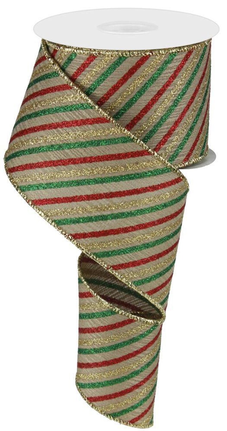 Christmas Wired Ribbon By the Roll for Wreaths or Bows Home  Etsy