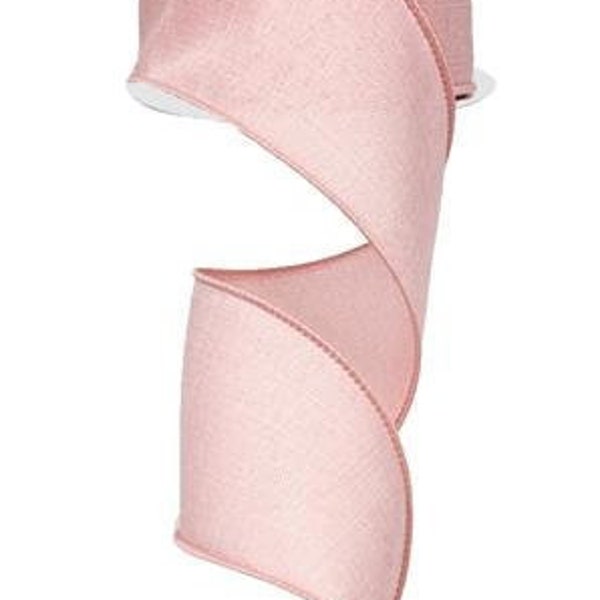 Rose PInk Royal Burlap  Wired Ribbon By the Roll 2.5" x 10 Yards RG1279EH