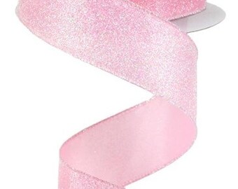 Iridescent Glitter  Wired Ribbon By the Roll 1.5" x 10 Yards RGA181615