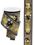 Bumble Bee Gnome Wired Ribbon By the Roll 2.5" x 10 Yards RGE115401