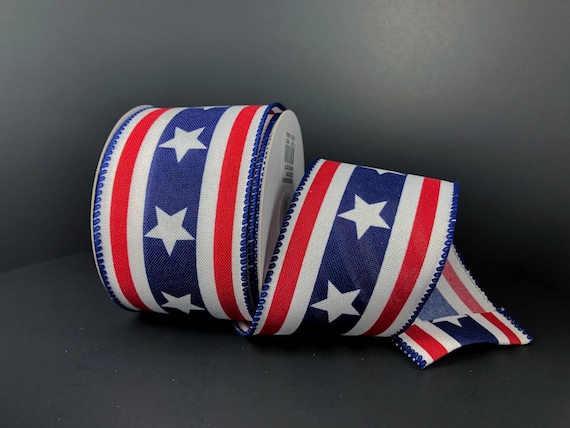 Patriotic Ric Rac  Wired Ribbon By the Roll 2.5 x 10 Yards RG2050A1
