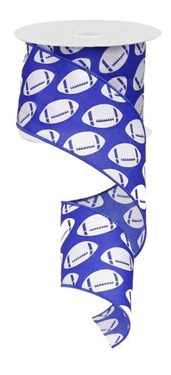 Football Wired Ribbon by the Roll 2.5 X 10 Yards - Etsy