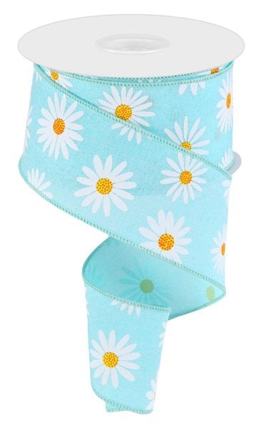 Daisy  Wired Ribbon By the Roll 2.5 x 10 Yards RGC174033