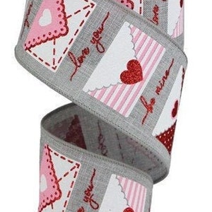 Valentine Love Letters Wired Ribbon by the Roll 2.5 X 10 Yards RGA159810 