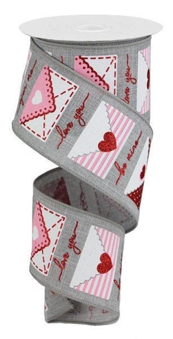 Valentine Love Letters Wired Ribbon By the Roll 2.5 x 10 Yards RGA159810