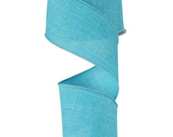 Blue Royal Burlap  Wired Ribbon By the Roll 2.5&quot; x 10 Yards RG127914
