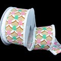 Pink Gingerbread Christmas Gumdrop Roof Drift Wired Ribbon by the roll 2.5" x 10 yards