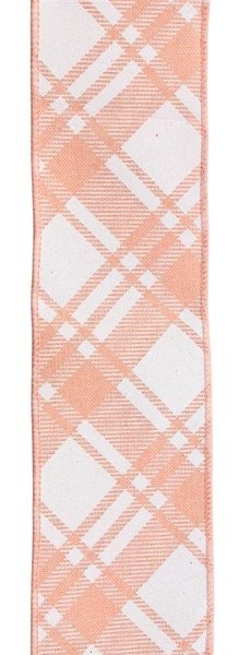 Diagonal Plaid  Wired Ribbon By the Roll 2.5" x 10 Yards RGA1277ET