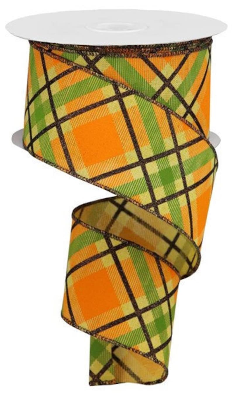 Fall Plaid Wired Ribbon by the Roll for Wreaths and Bows Etsy