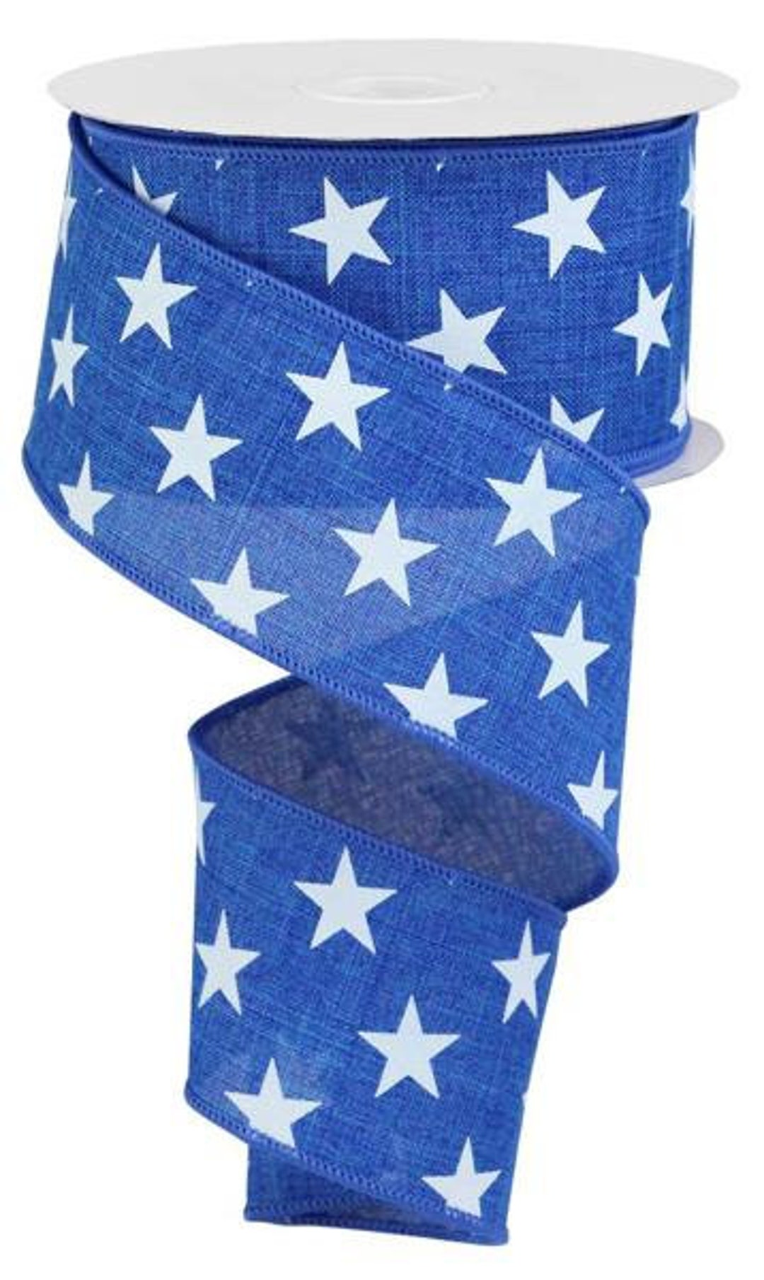 Patriotic Star Wired Ribbon by the Roll 2.5