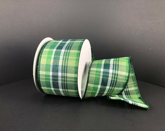 Plaid  Wired Ribbon By the Roll 2.5" x 10 Yards 71224-40-17