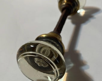 Antique Glass Round Door Knob With Stem
