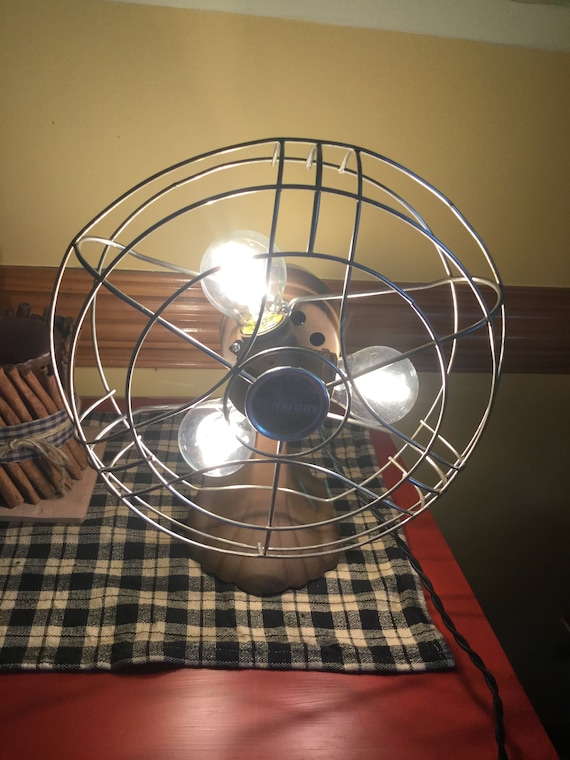 vintage fan table lamp