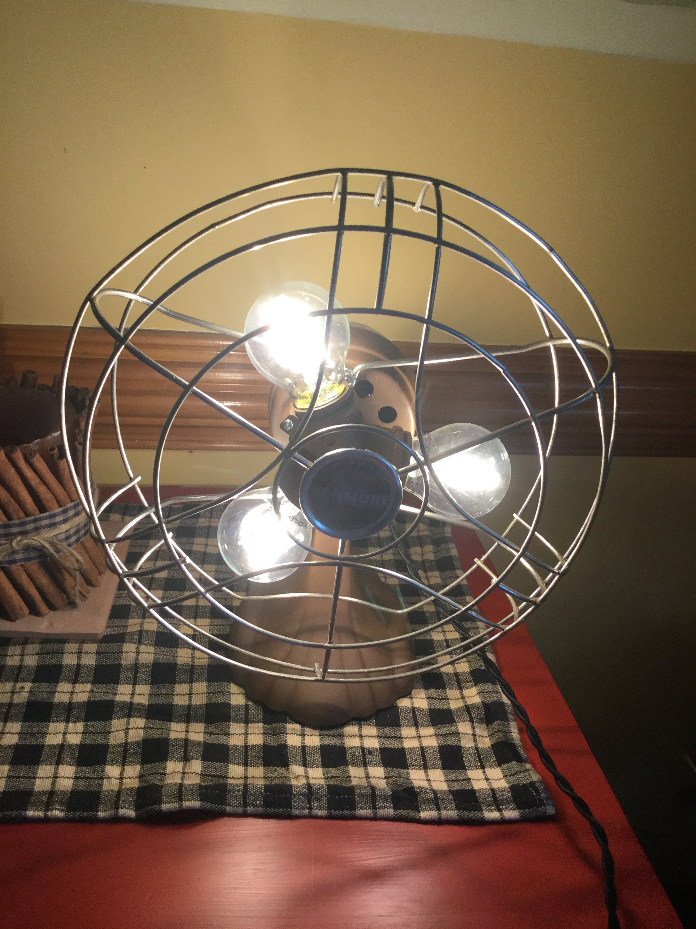 Vintage Kenmore Fan Table Lamp Desk Lamp Bed Light Etsy