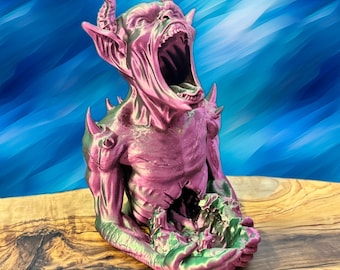 Screaming Imp Dice Tower - Two-Tone Red and Green, 3D Printed RPG Accessory