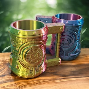 Blood on the Clocktower Tankard - Steampunk 330ml Can Holder with Mesmerizing Multi-Angle Colour Shift