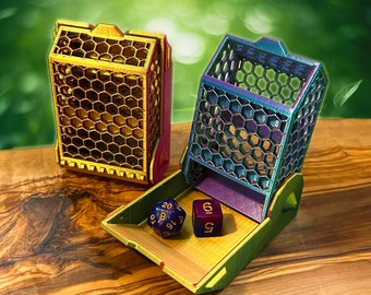 Honeycomb Folding Dice Tower - Compact & Stylish Rolling Accessory for Tabletop Gaming