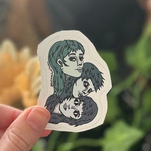 Pegatina de personaje original con sensación de cansancio, 2,5 pulgadas