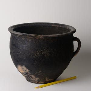 Antique Ukrainian Clay Cooking Pot | Wabi-Sabi Decor | Primitive Folk Vessel