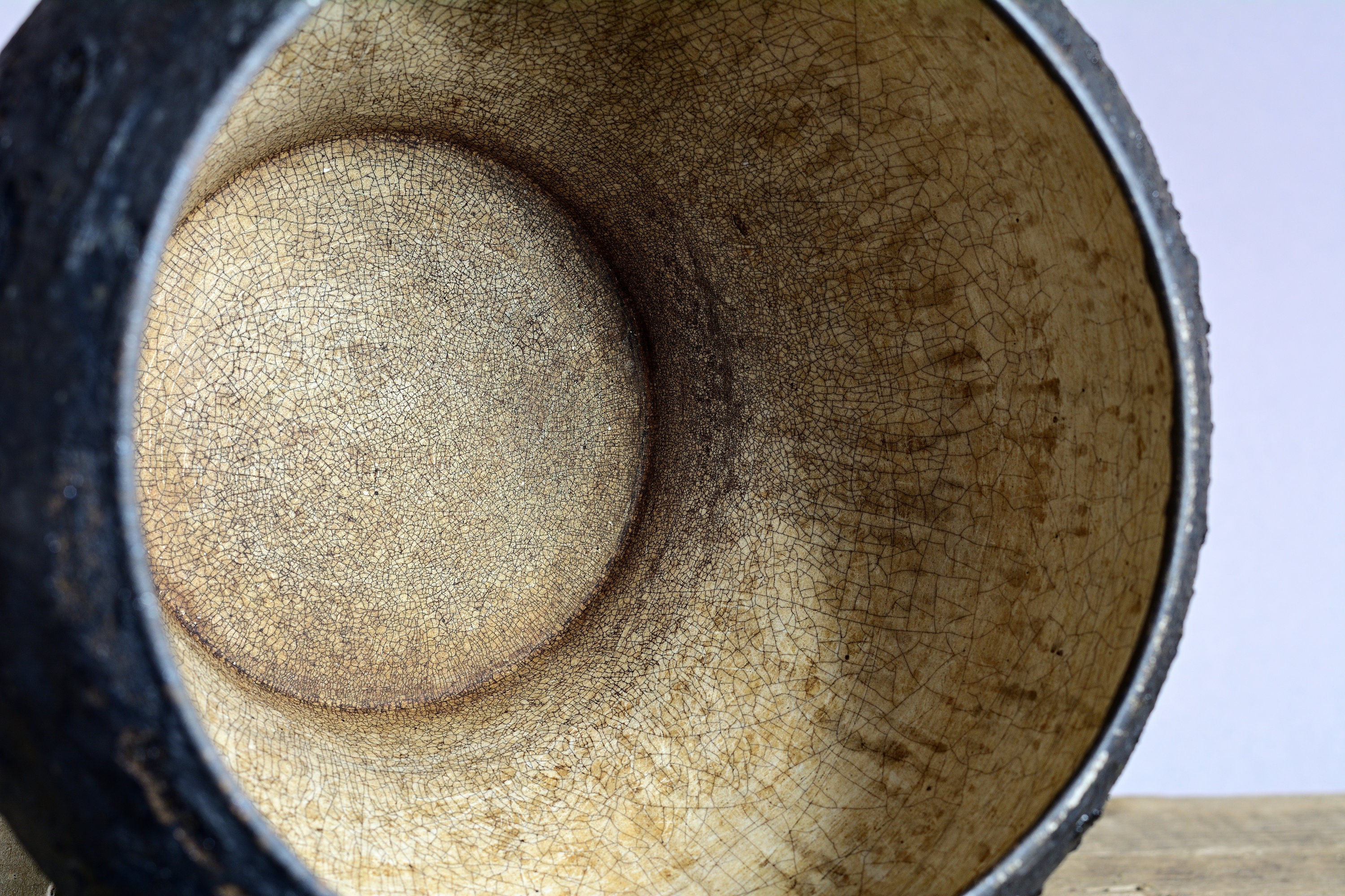 168 Antique Wide Cast Iron Enameled Pot Wabisabi Cast Iron Etsy