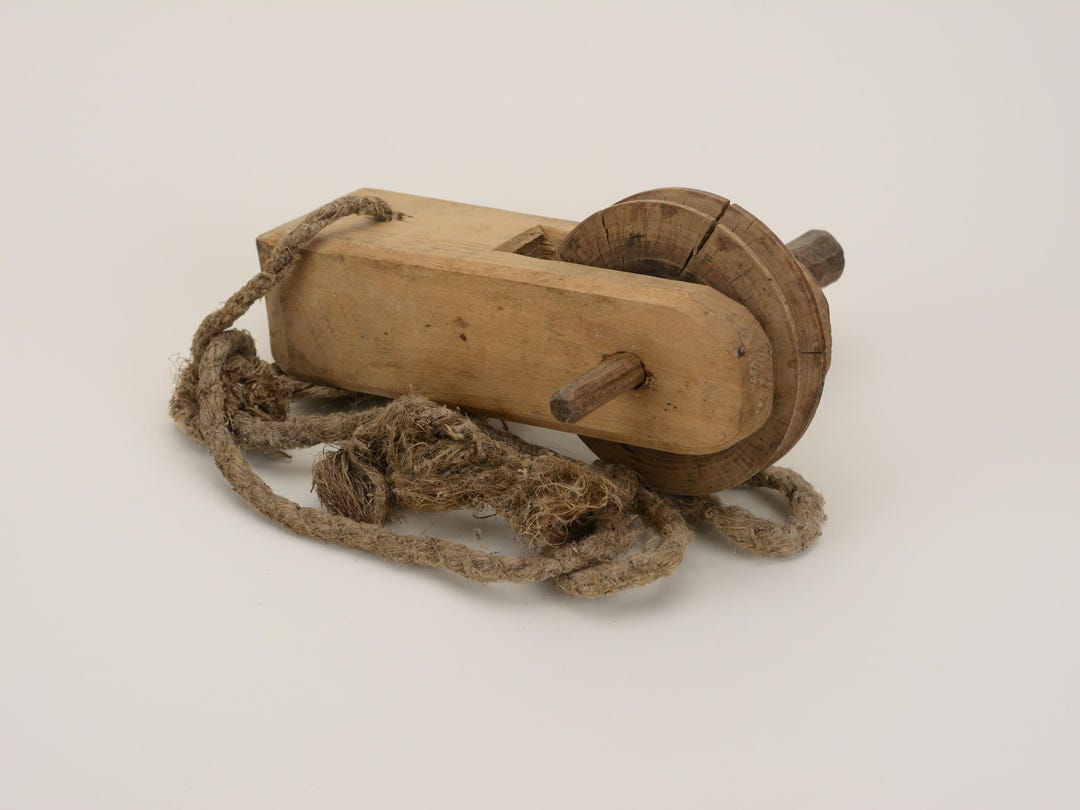 Antique Wooden Pulley Block | Single Rope Pulley | Primitive Farm Tool ...
