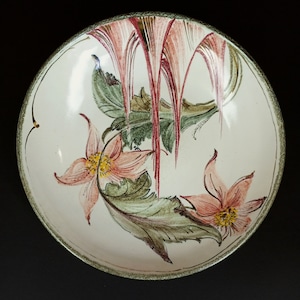 Antique Hand-Painted Floral Porcelain Wall Plate: Japanese Style Decor