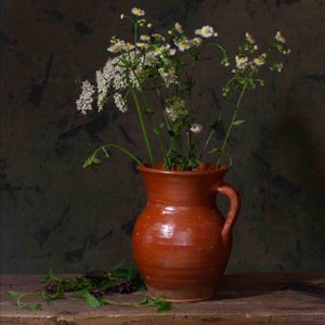 707 Ukrainian pottery wabi-sabi vase, Ukrainian pottery antique, Rustik clay glazed pitcher, Vintage ceramic jug, Antique clay vessel