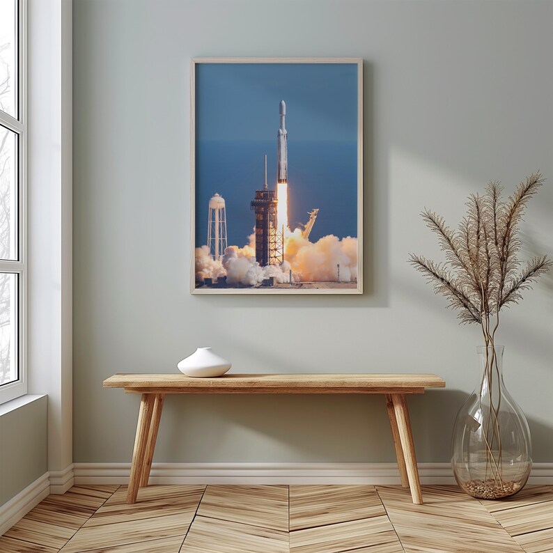 Spacex Falcon Heavy Print, Rocket Launch Print, Spacex Rocket Print