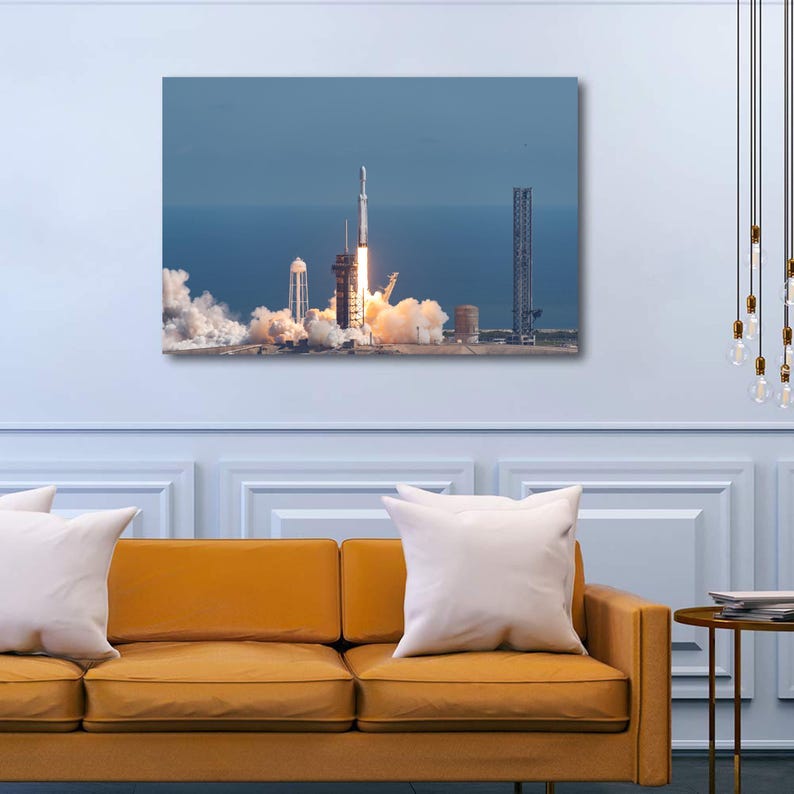 Spacex Falcon Heavy Print, Rocket Launch Print, Spacex Rocket Print