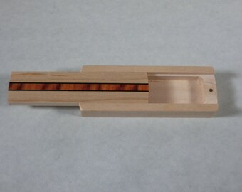 Inlaid Maple Box with Dovetailed Sliding Lid and Magnetic Catch