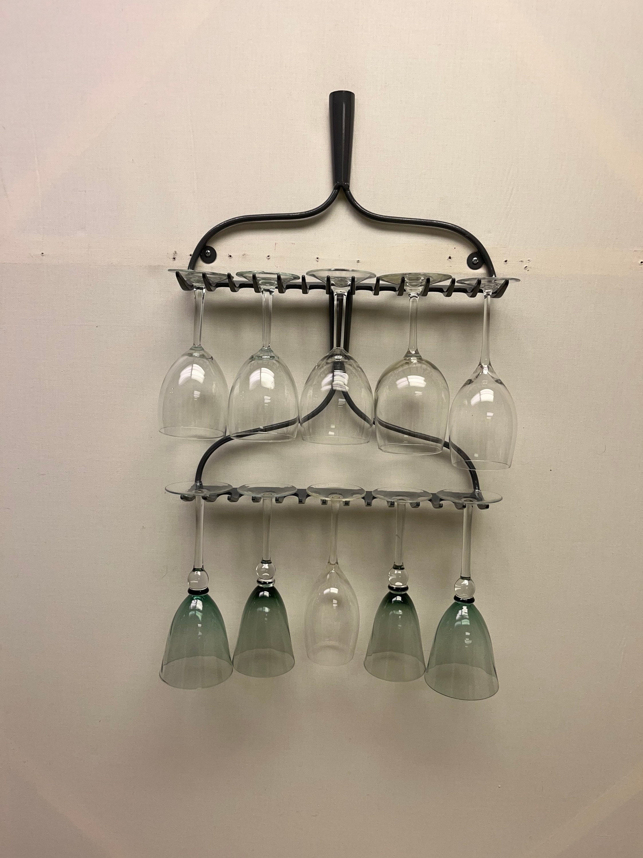 Garden rake wine glass holder sale