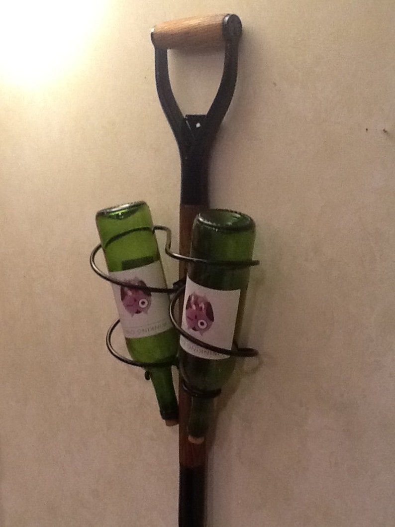 Garden Rake Wine Bottle and Glass Rack Etsy